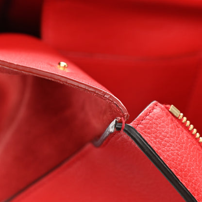 Celine Drummed Calfskin Suede Medium Trapeze Coquelicot 21 of 28