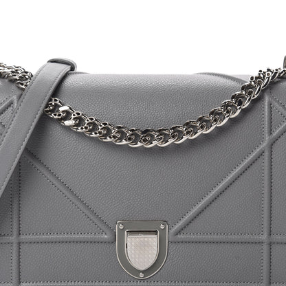 Christian Dior Grained Calfskin Medium Diorama Flap Bag Gris 11 of 11