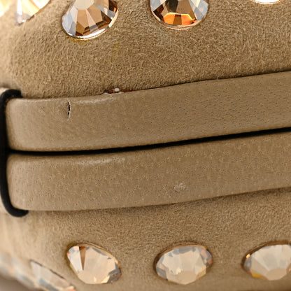 Gucci Suede Swarovski Crystal Clutch Beige 9 of 9