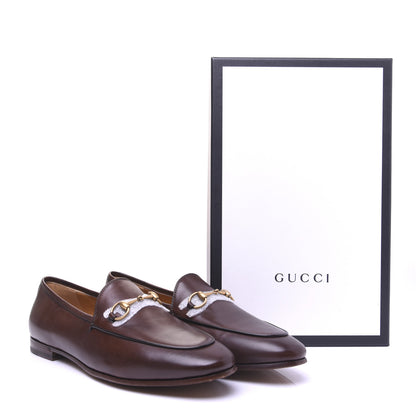 Gucci Calfskin Womens Jordaan Loafers 39.5 Fondente Brown 18 of 18