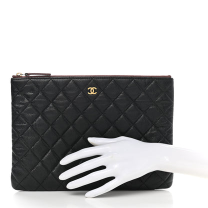 Chanel Caviar Quilted Medium Cosmetic Case Black 2 of 9