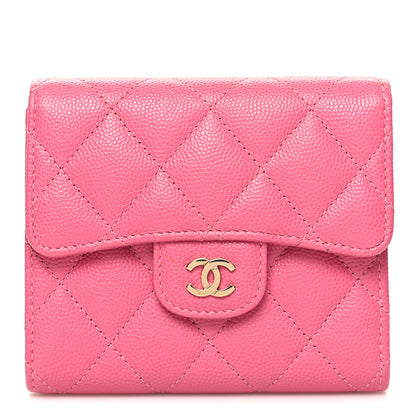 Chanel Caviar Quilted Compact Flap Wallet Pink 1 of 9