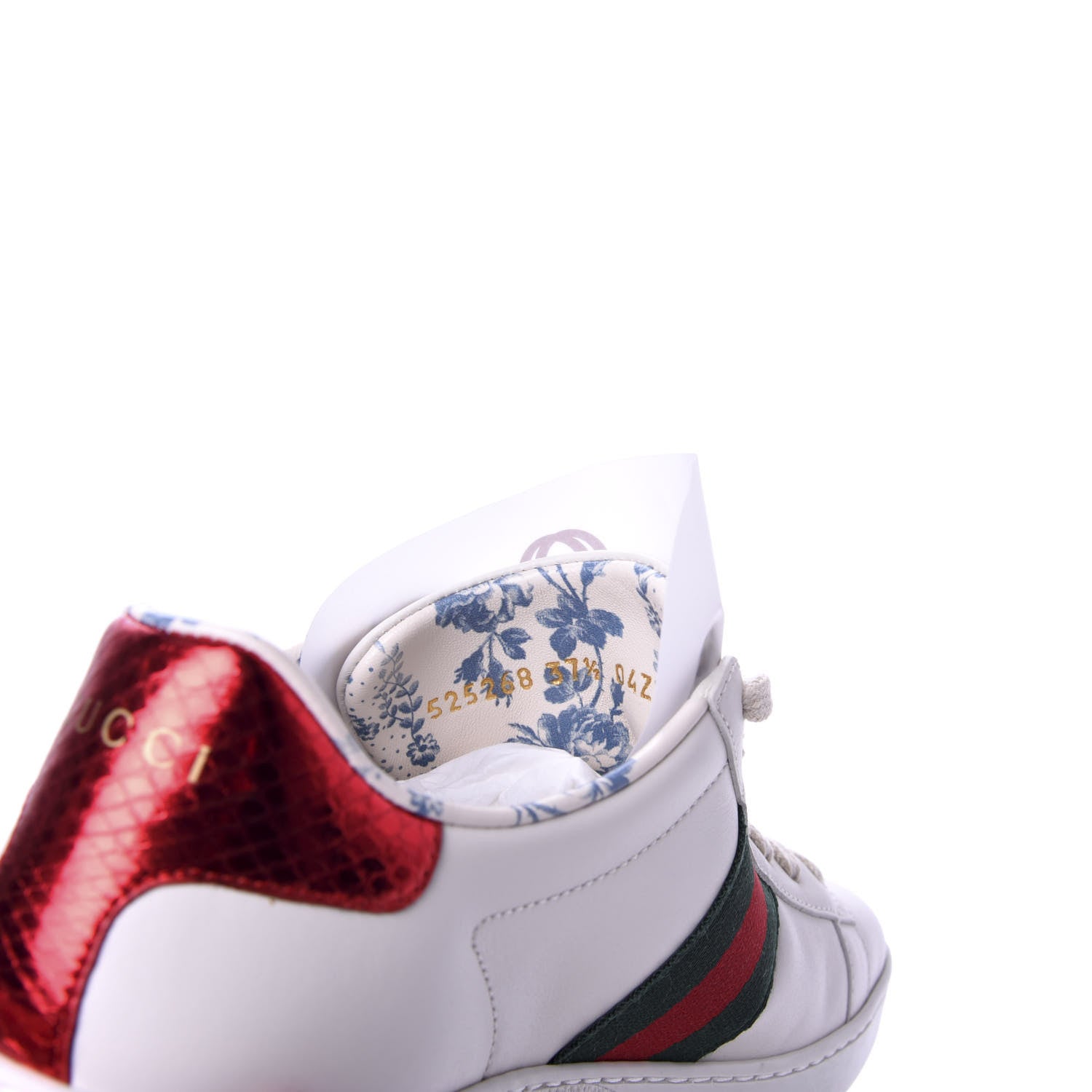 Gucci X SEGA Calfskin Ayers Web Guccy Womens Ace Sneakers 37.5 White 9 of 10