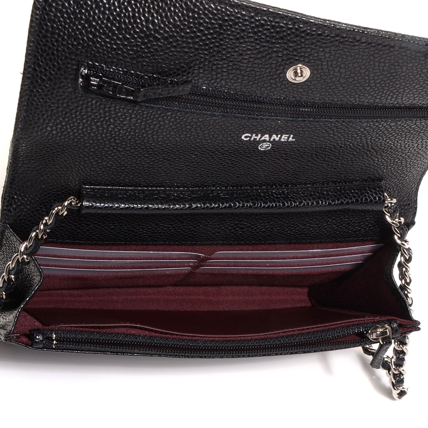Caviar Quilted Wallet On Chain WOC Black