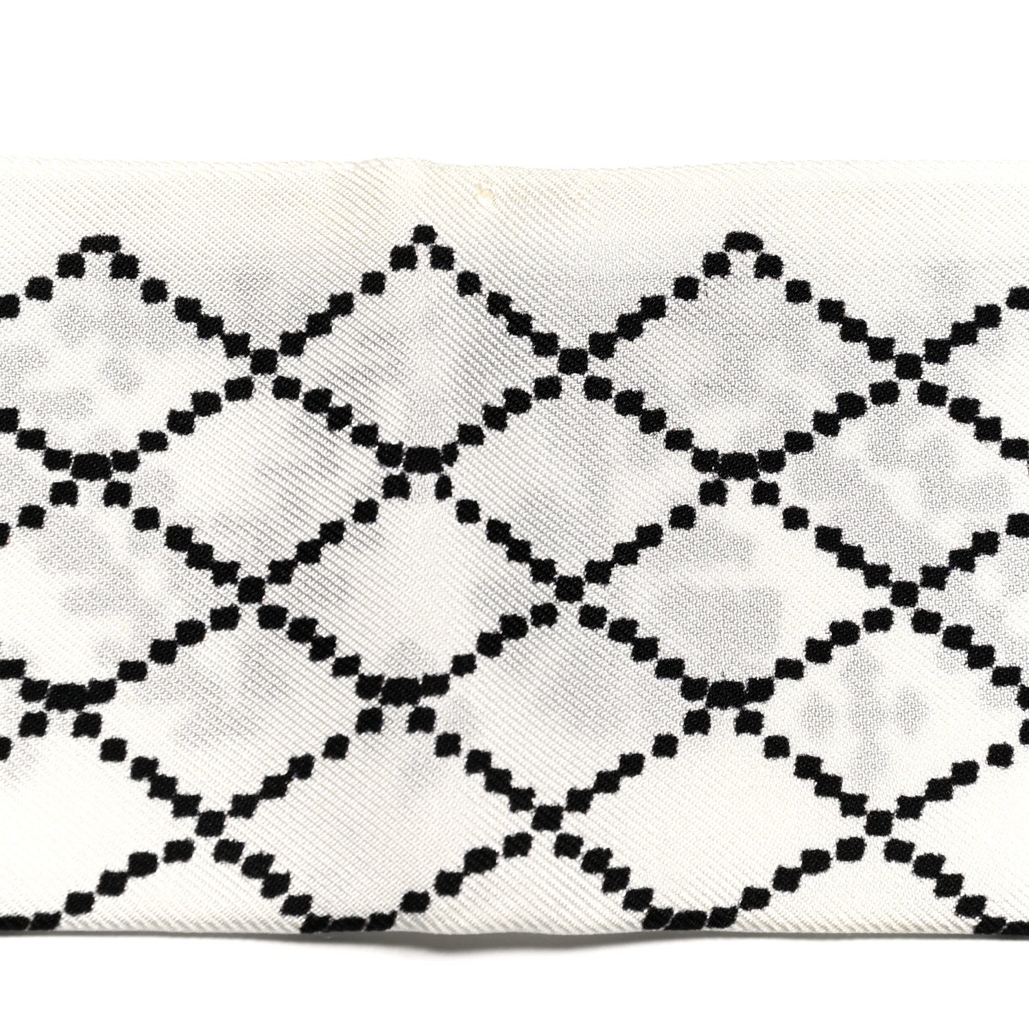 Chanel Silk Twill CC Bandeau Scarf White Black 4 of 5