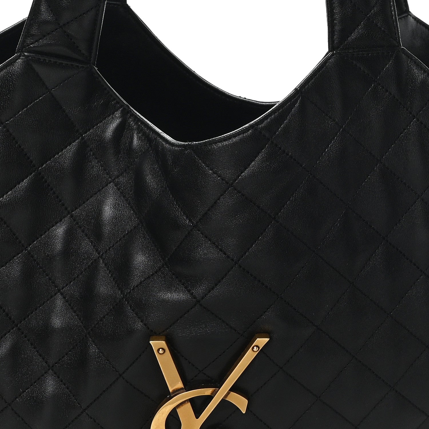 Saint Laurent Lambskin Quilted Maxi Icare Shopping Tote Black 9 of 12