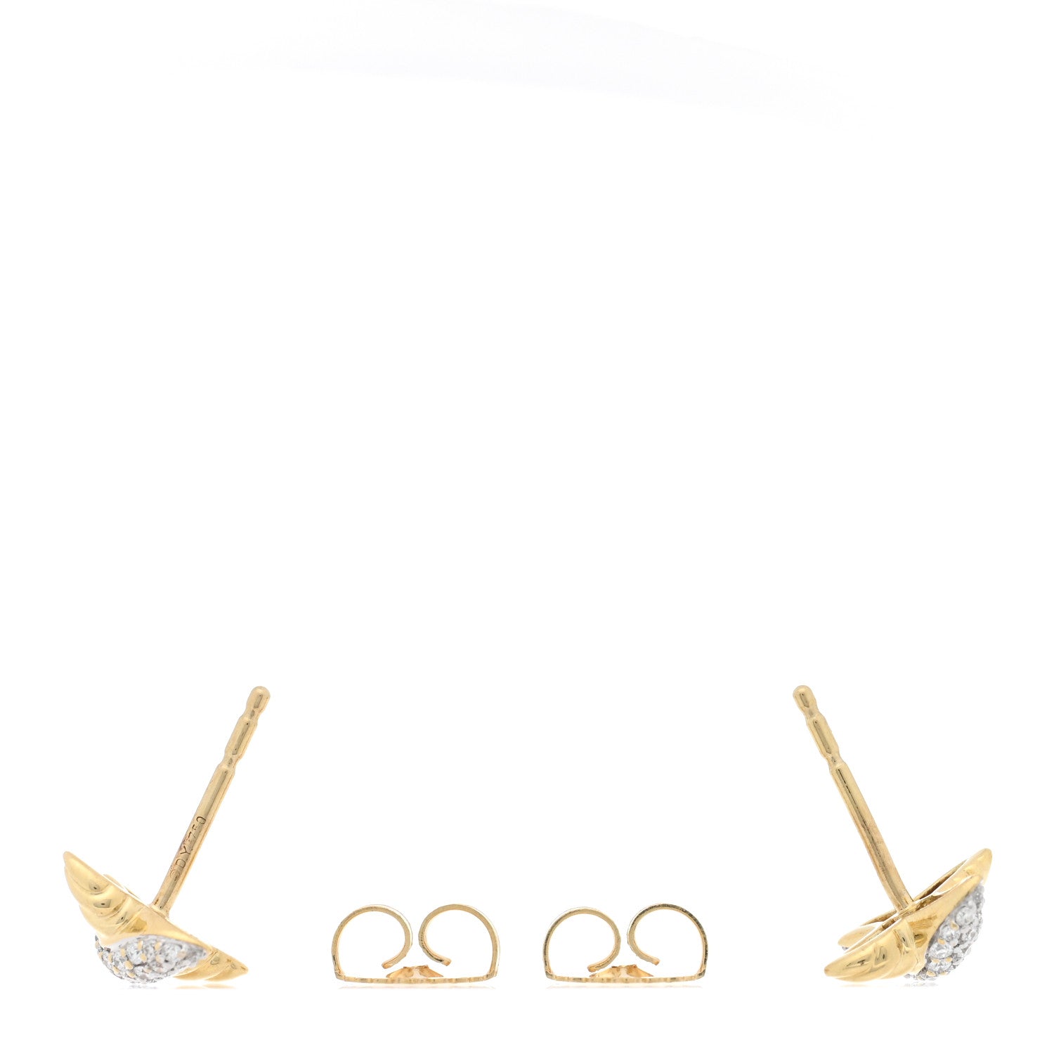David Yurman 18K Yellow Gold Diamond Pave X Earrings 3 of 4