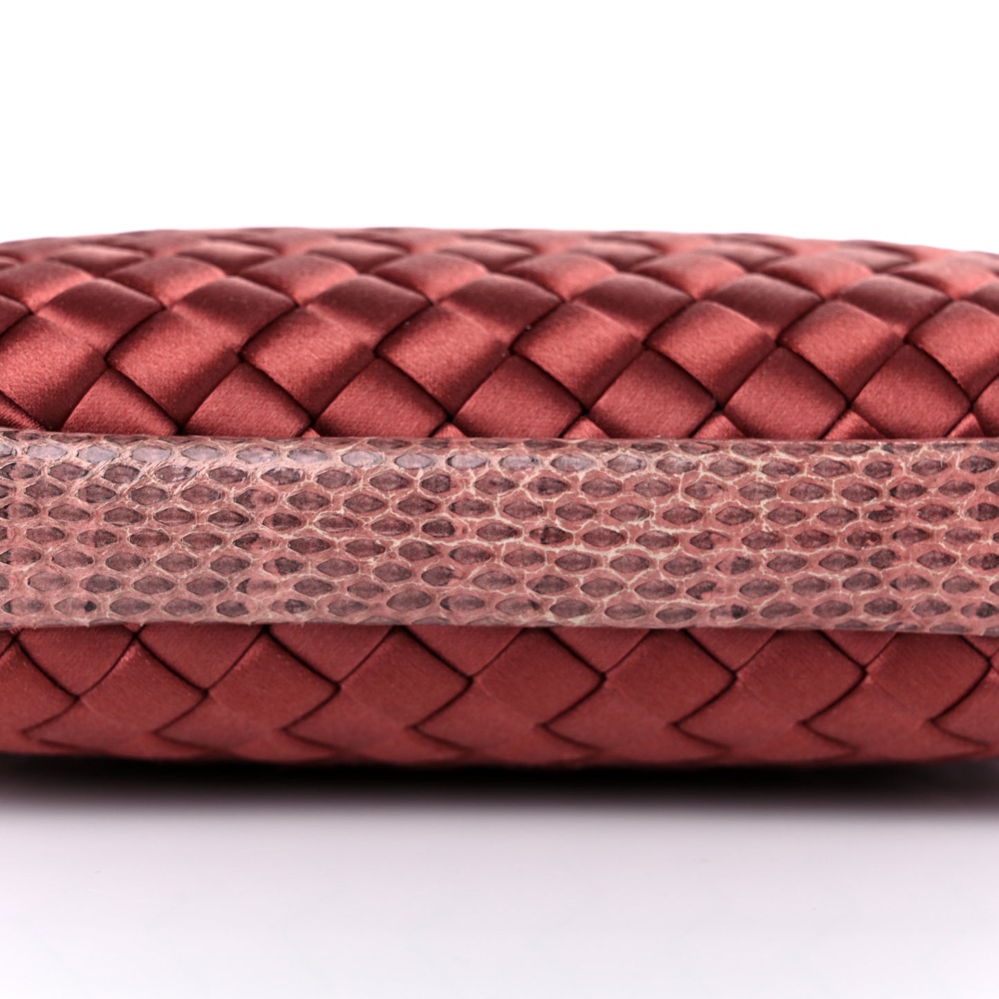Satin Intreccio Impero Ayers Knot Clutch Red