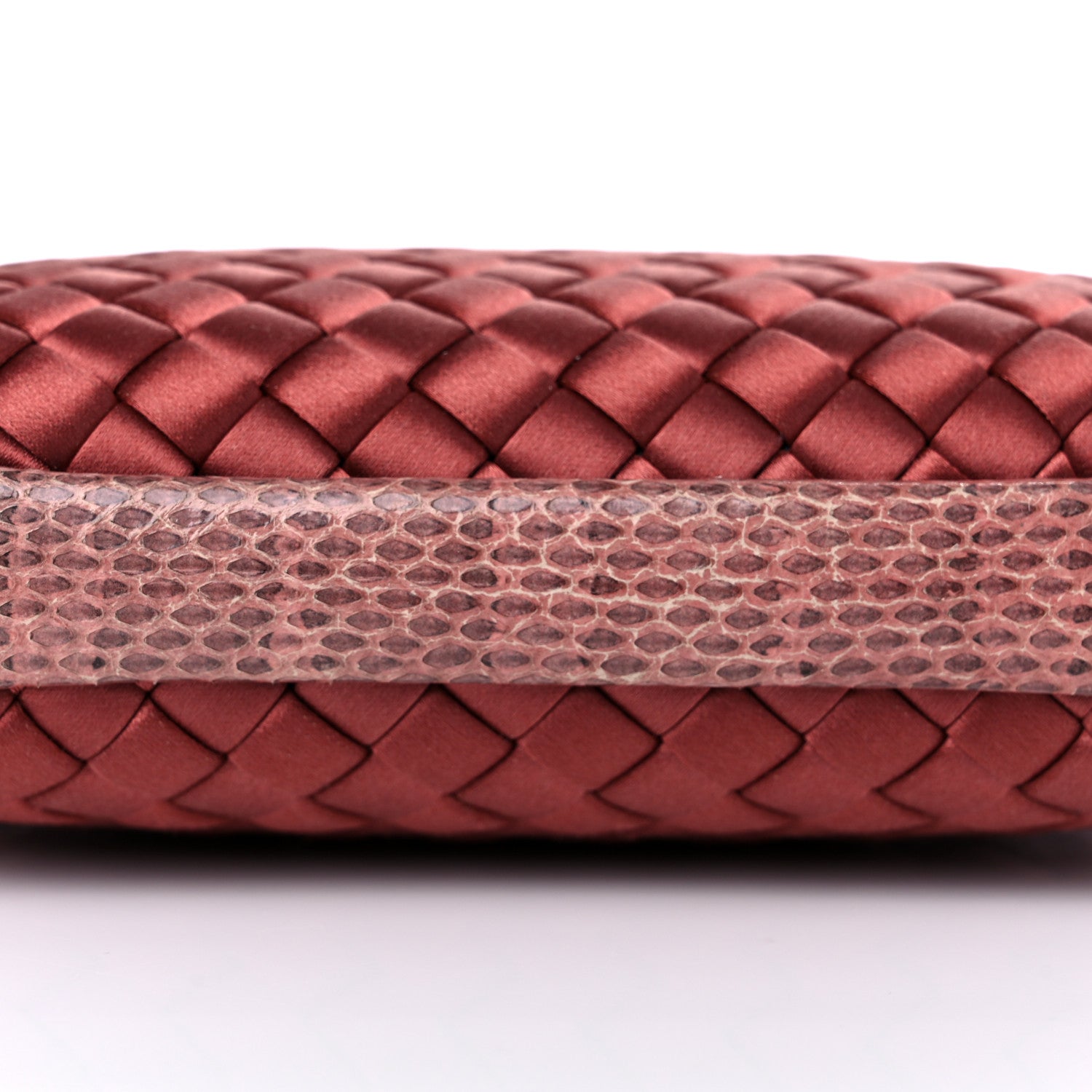 Bottega Veneta Satin Intreccio Impero Ayers Knot Clutch Red 9 of 10
