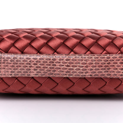 Bottega Veneta Satin Intreccio Impero Ayers Knot Clutch Red 9 of 10
