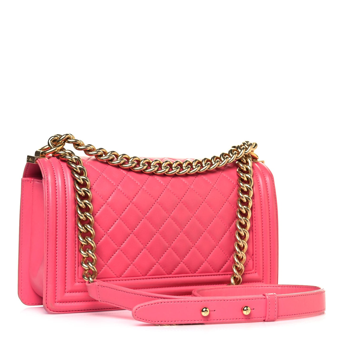 Calfskin Quilted Medium Boy Flap Pink