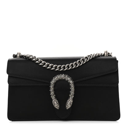 Gucci Satin Silk Crystal Small Dionysus Shoulder Bag Black Black Diamond 1 of 13