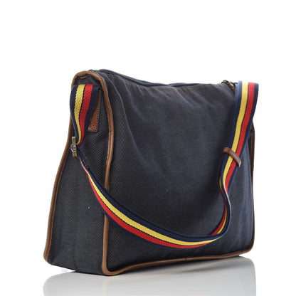 Fendi Denim Messenger Bag Blue 3 of 9