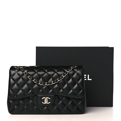 Chanel Lambskin Quilted Jumbo Double Flap Black 10 of 10