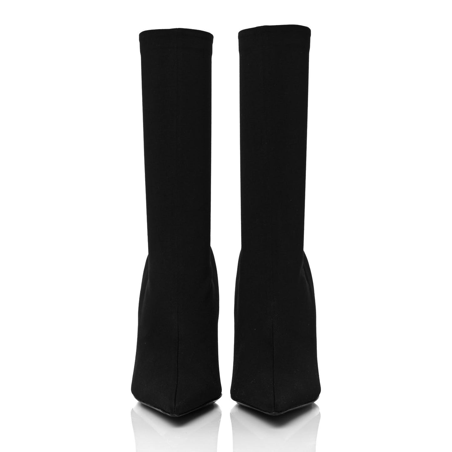 Matte Spandex Extreme Pointed Toe Knife 110mm Ankle Boots 38 Black