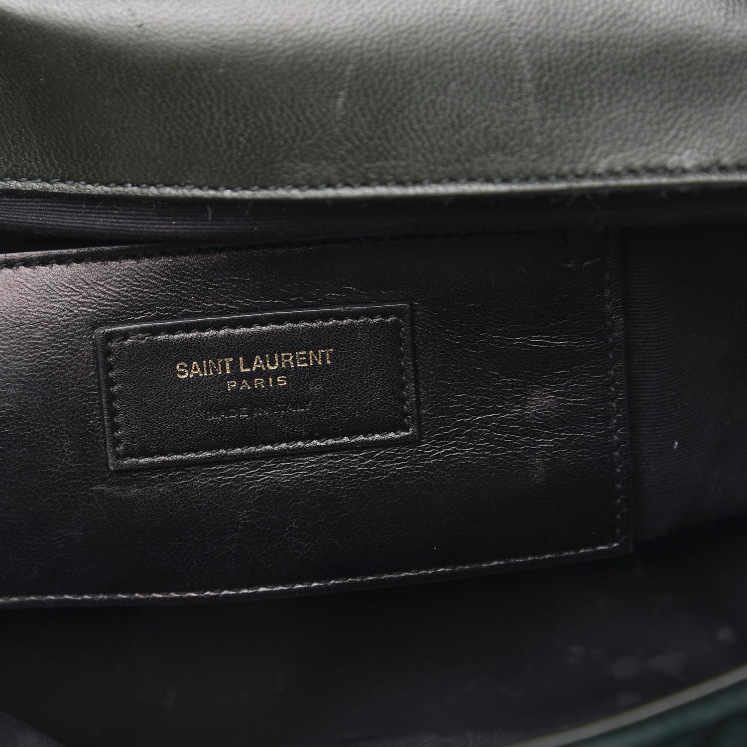 Saint Laurent Velvet Matelasse Chevron Medium Monogram Chain Bag New Dark Green 7 of 19
