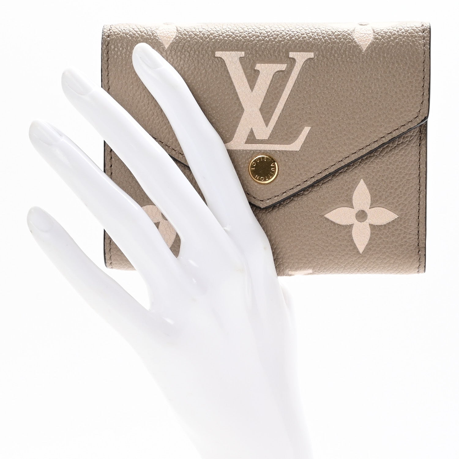Louis Vuitton Empreinte Monogram Giant Victorine Wallet Tourterelle Creme 2 of 7