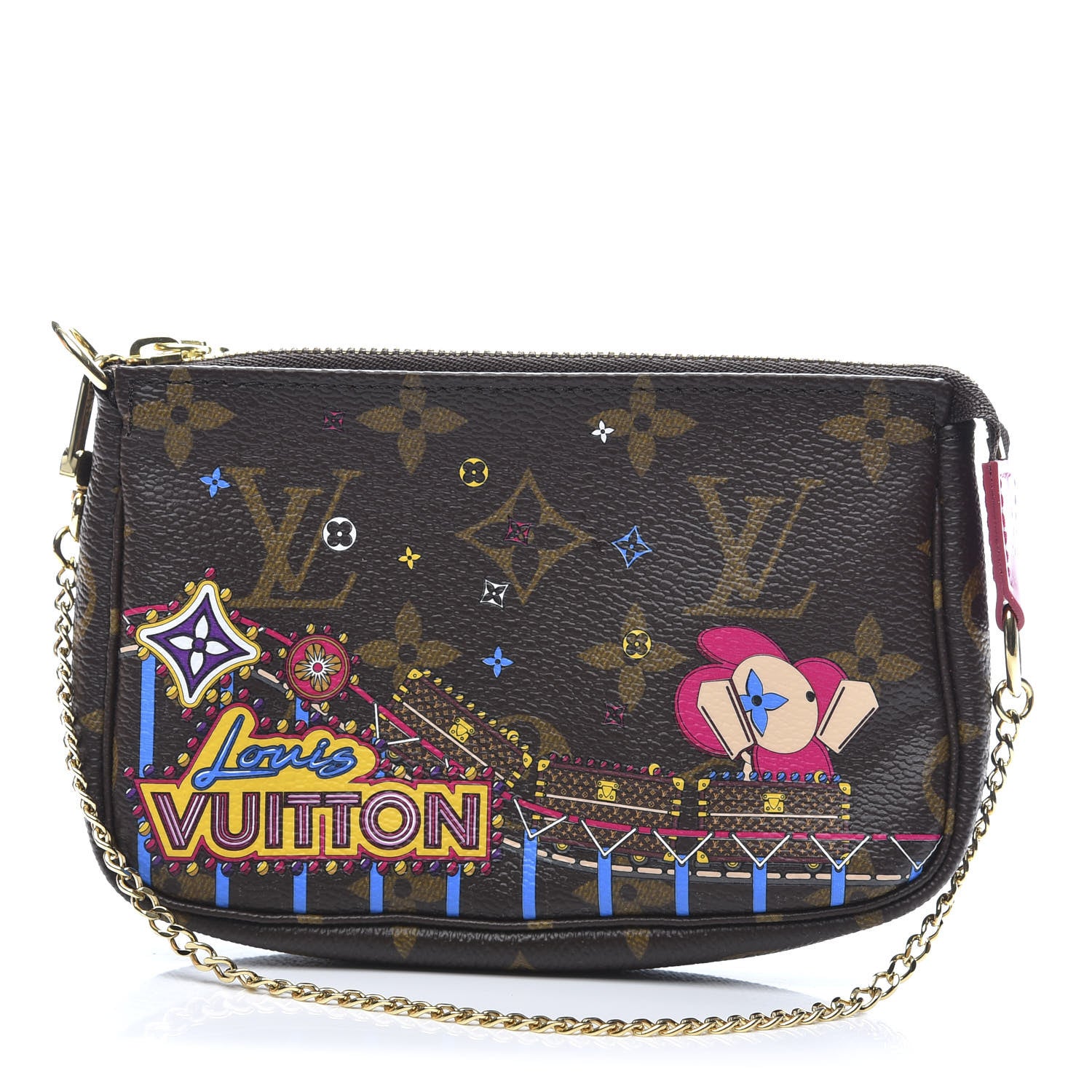Louis Vuitton Monogram 2020 Christmas Animation Roller Coaster Mini Pochette Accessories Pivoine 1 of 10