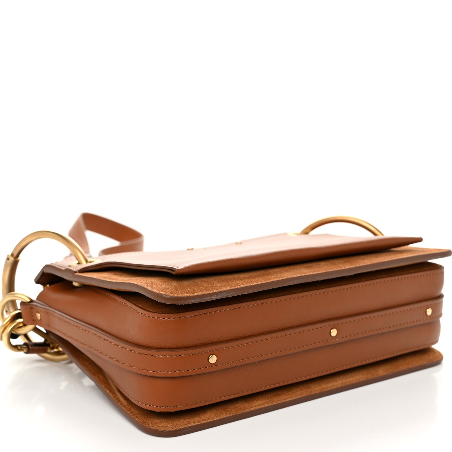 Calfskin Suede Small Roy Bag Caramel