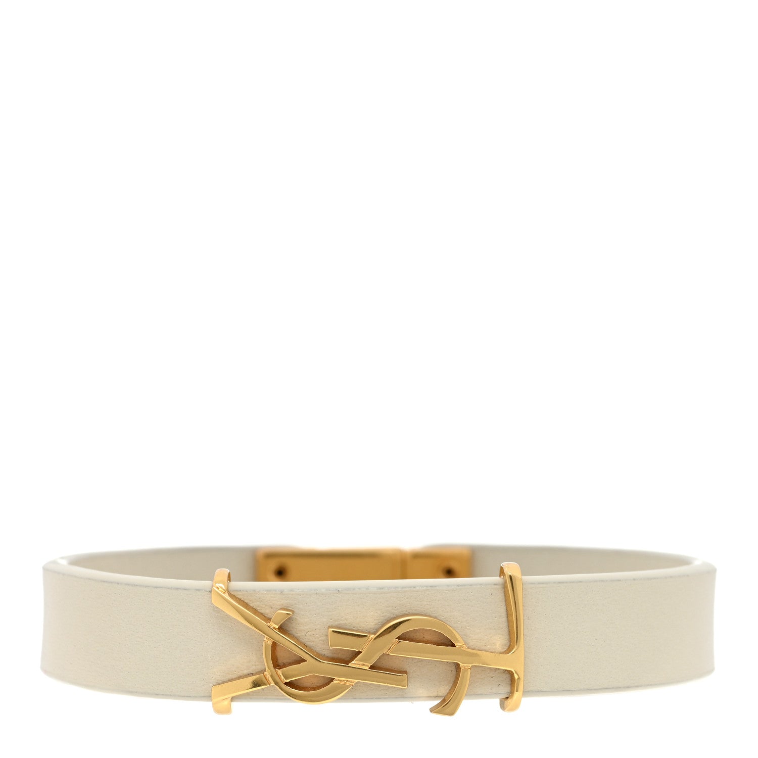 Saint Laurent Calfskin Monogram Bracelet M Black 1 of 5