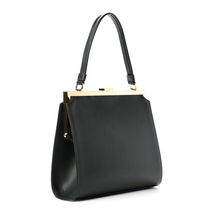 Mansur Gavriel Vegetable Tanned Calfskin Elegant Top Handle Bag Moss 3 of 9