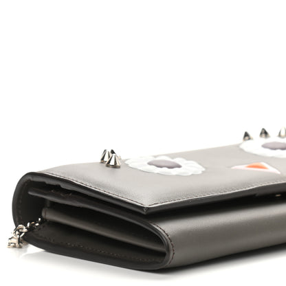Fendi Vitello Century Lucido Hypnoteyes Studded Continental Wallet On Chain Carbone White Multicolor 7 of 8
