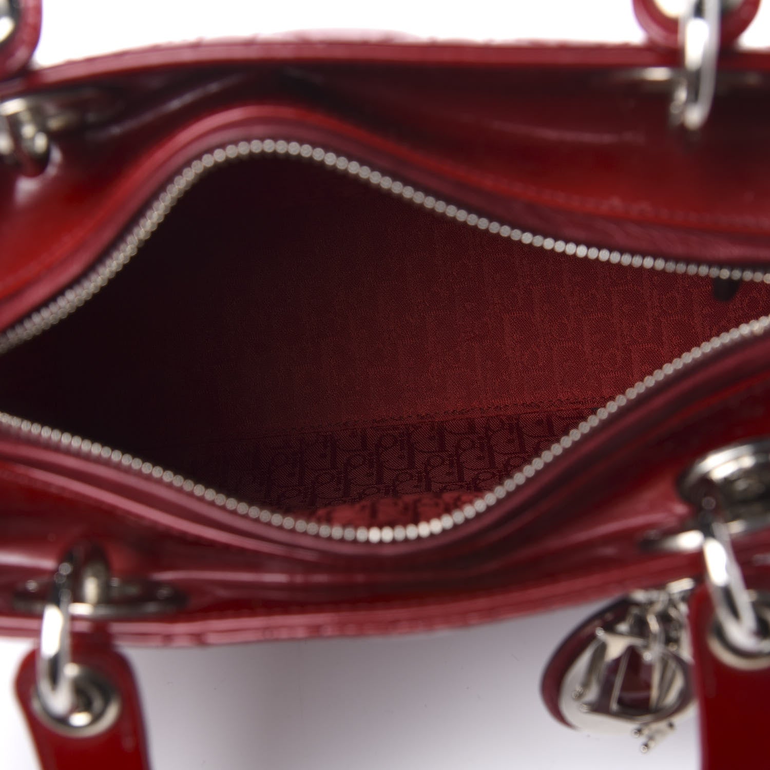 Christian Dior Patent Cannage Medium Lady Dior Red 5 of 11