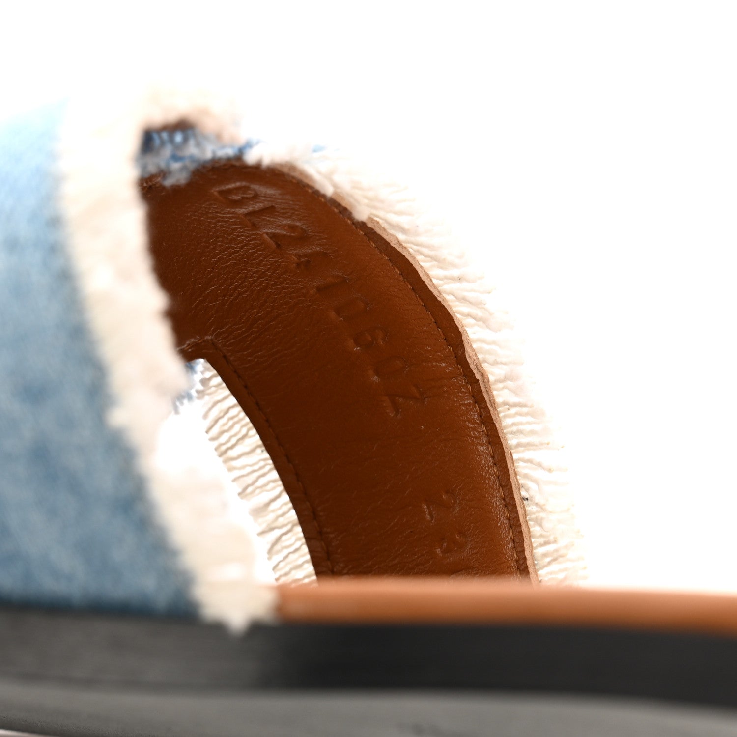 Hermes Denim Oran Fringe Sandals 39 Bleu Clair 9 of 10