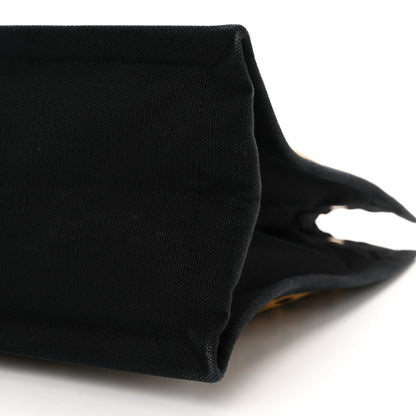 Saint Laurent Canvas Calfskin Leopard Print Rive Gauche Noe Tote Natural Black 10 of 13