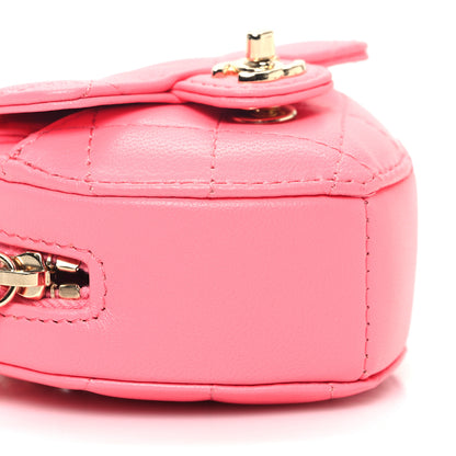 Chanel Lambskin Quilted CC In Love Heart Coin Purse With Chain Pink 9 of 11