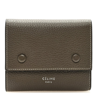 Celine Drummed Calfskin Small Multifunction Folded Wallet Souris 1 of 6