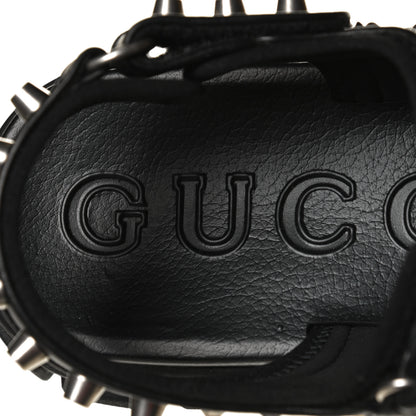 Gucci Nappa Mesh Studded Mens Aguru Sandals 11 Black 10 of 12