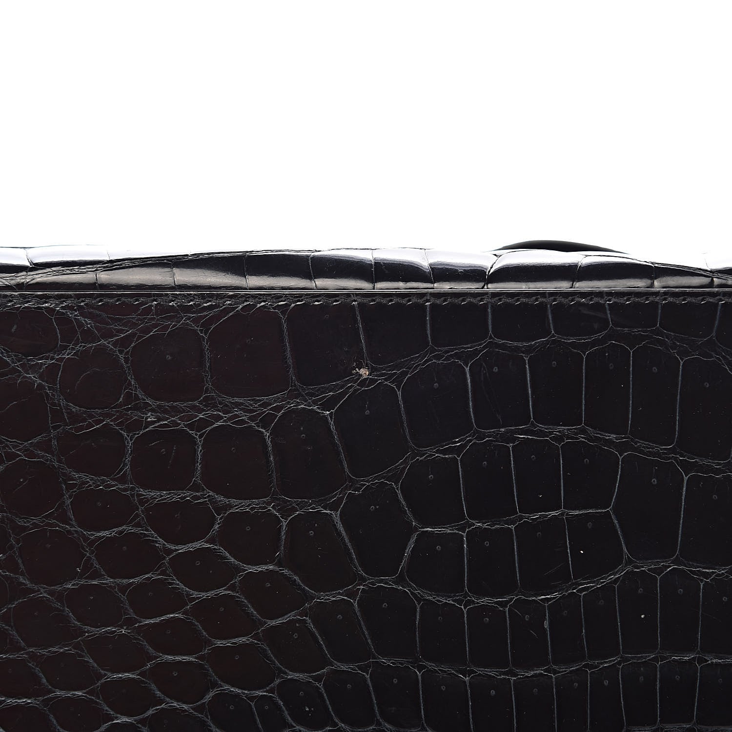 Prada Shiny Crocodile Framed Bag Black 7 of 15