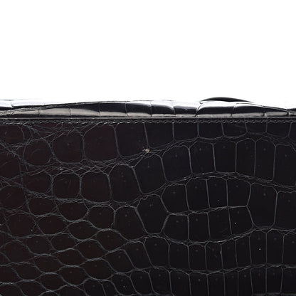 Prada Shiny Crocodile Framed Bag Black 7 of 15
