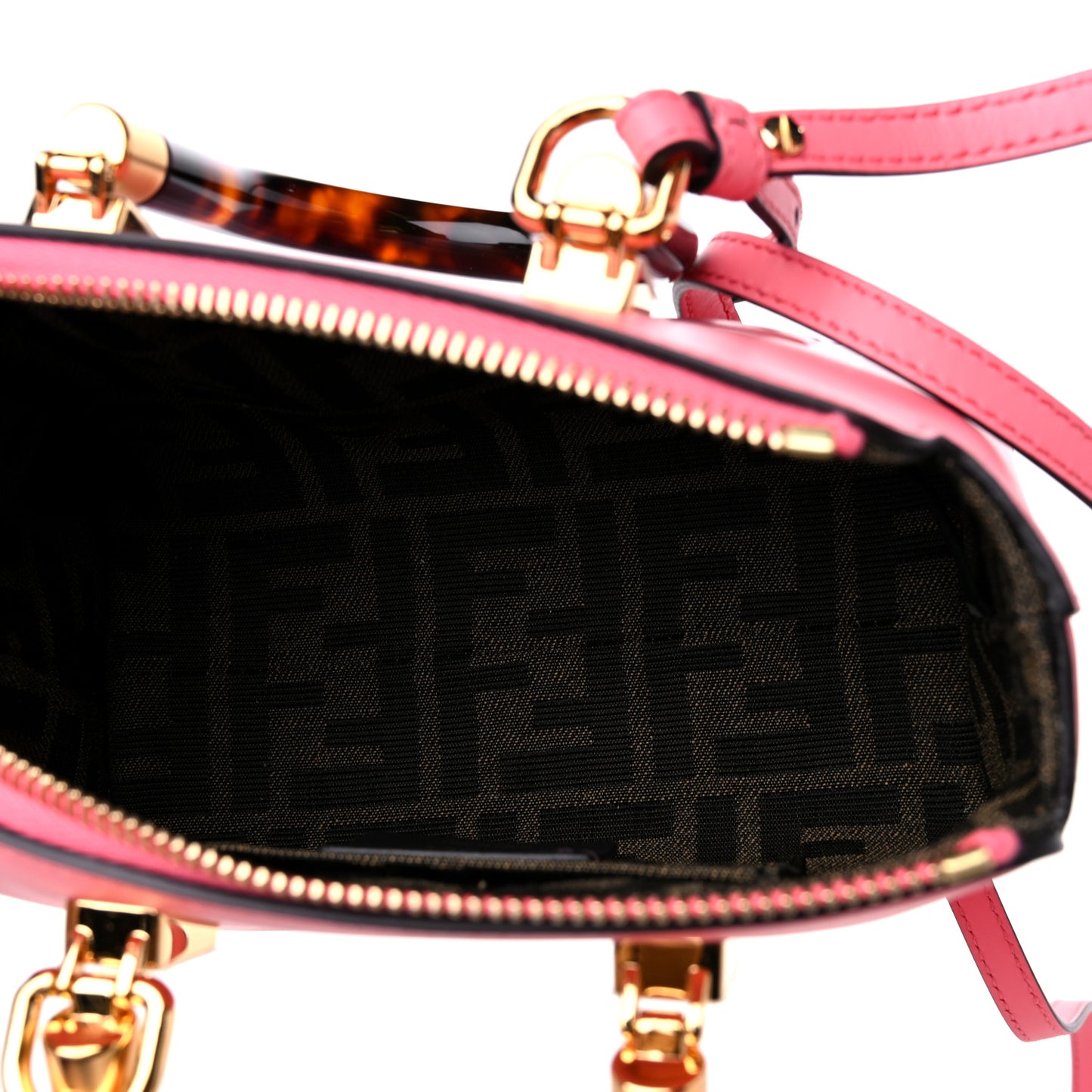 Vitello King Plexiglass Logo Embossed Mini By The Way Top Handle Boston Bag Pink Dalia