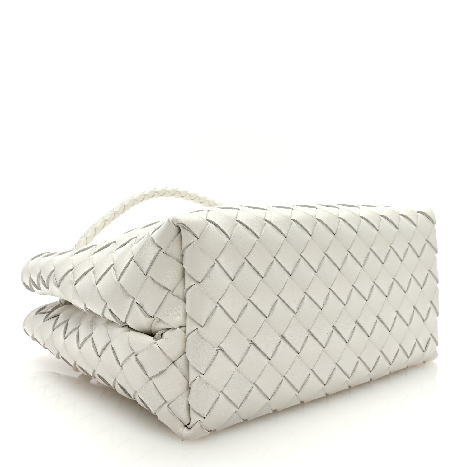 Bottega Veneta Nappa Intrecciato Small Andiamo Shoulder Bag White 4 of 8