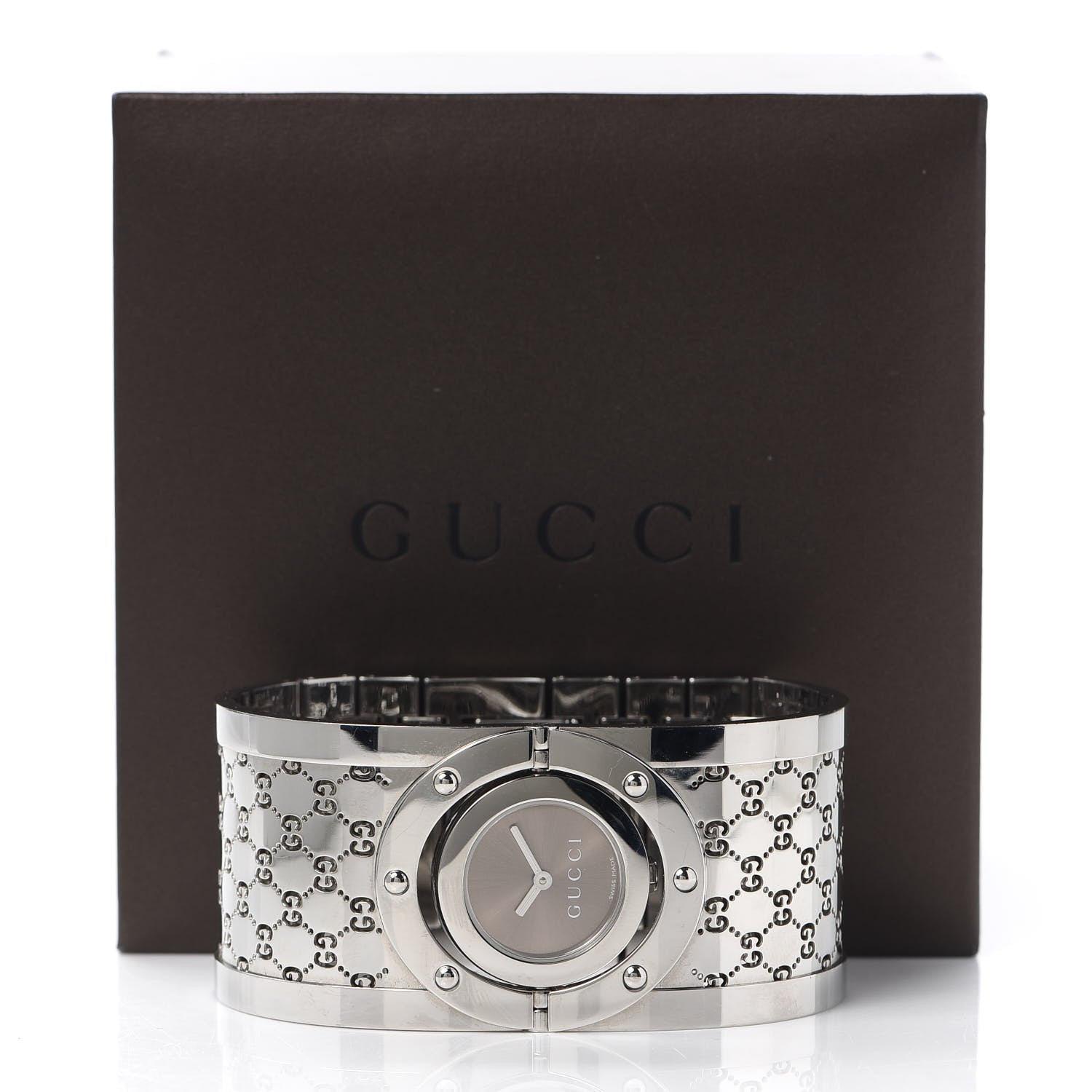 Gucci Stainless Steel 33mm Twirl Quartz Watch Brown 6 of 6