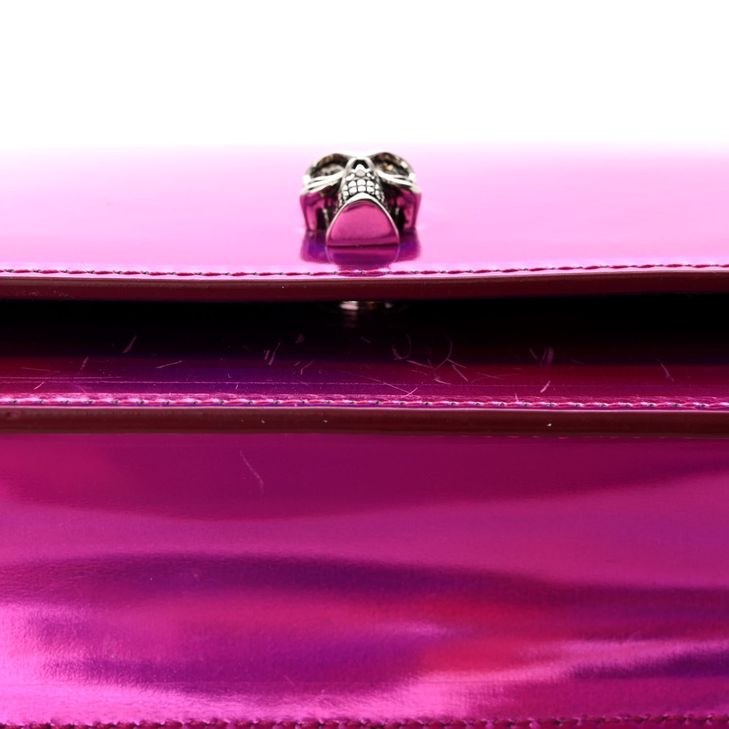 Alexander McQueen Iridescent Calfskin Skull Crossbody Pink 11 of 11