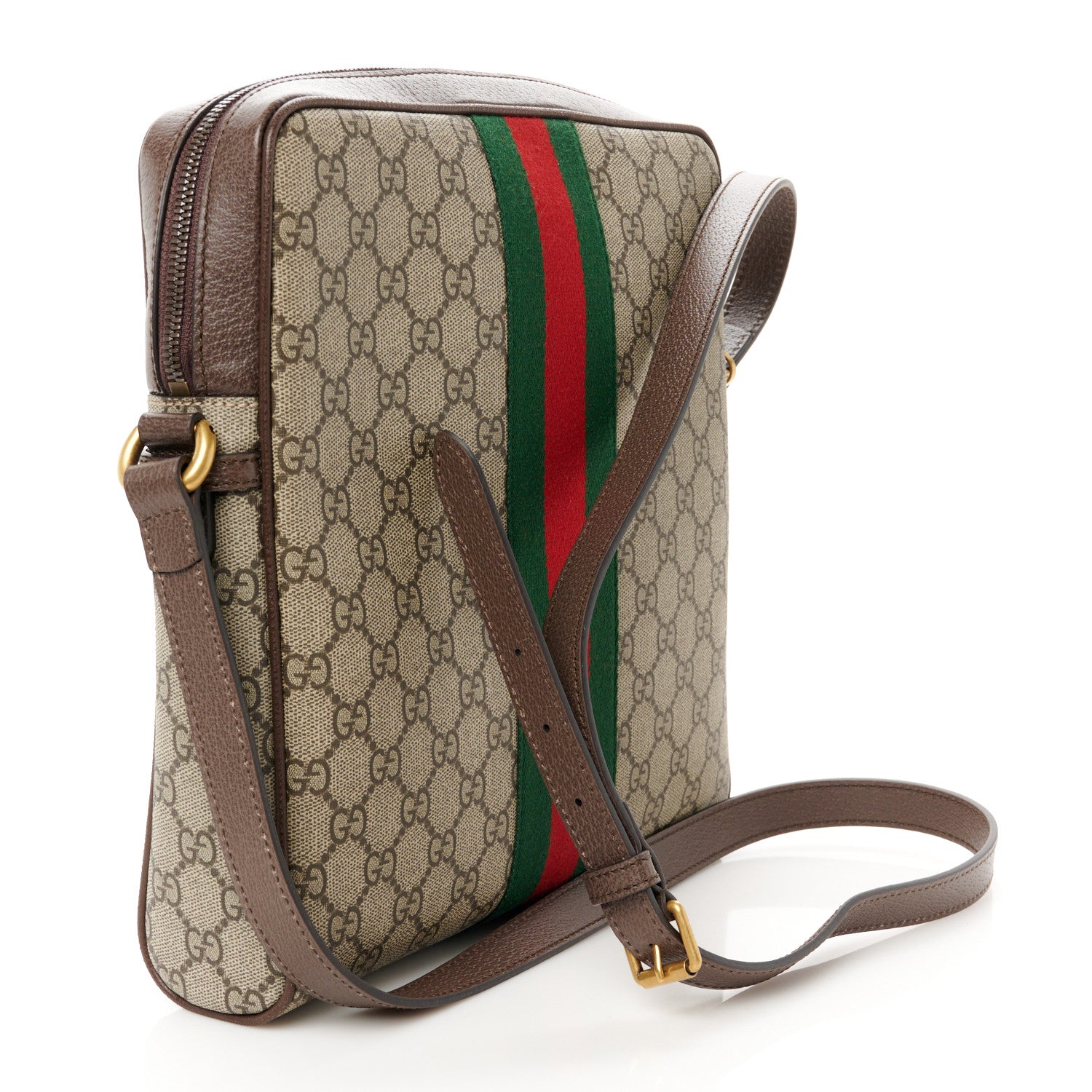 Gucci GG Supreme Monogram Web Medium Ophidia Messenger Bag Brown 3 of 12