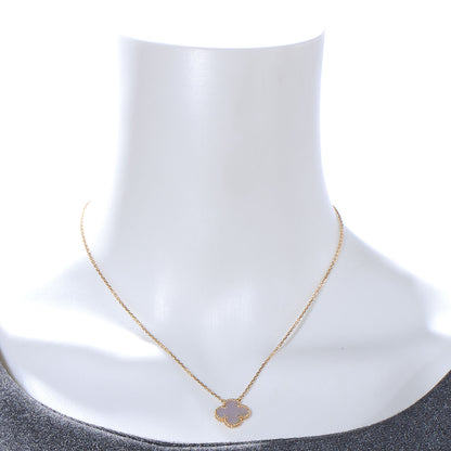 Van Cleef & Arpels 18K Yellow Gold Mother of Pearl Vintage Alhambra Pendant Necklace 2 of 7
