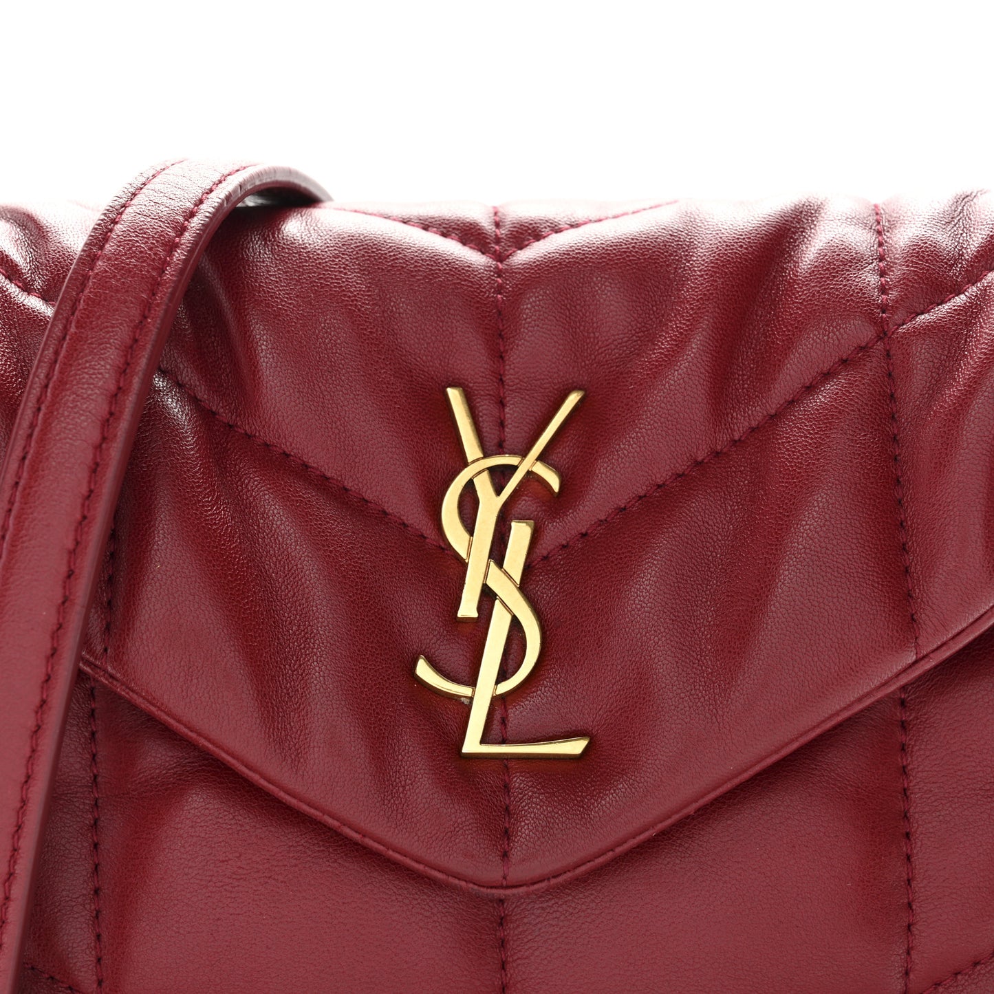 Lambskin Quilted Toy Loulou Puffer Monogram Chain Satchel Red