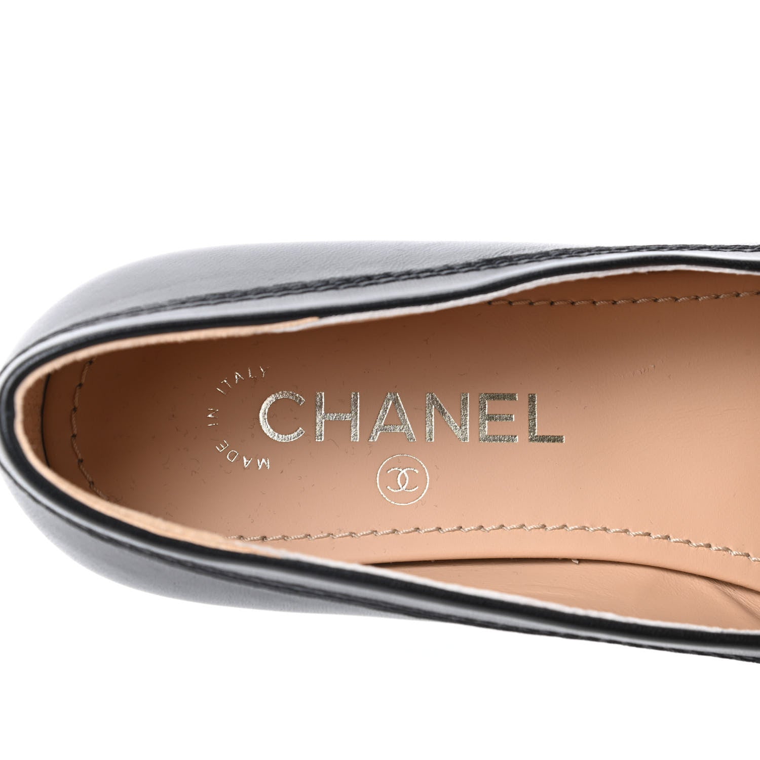Chanel Lambskin CC Loafers 38 Black 9 of 11