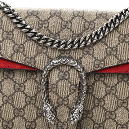 Gucci GG Supreme Monogram Suede Small Dionysus Shoulder Bag Beige Ebony Vulcanic Red 8 of 13