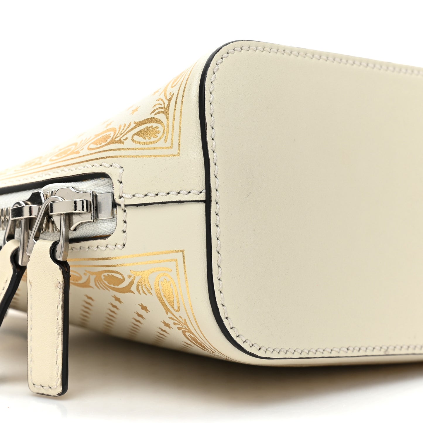 X SEGA Calfskin GUCCY Stars Mini Dome Shoulder Bag Mystic White Gold