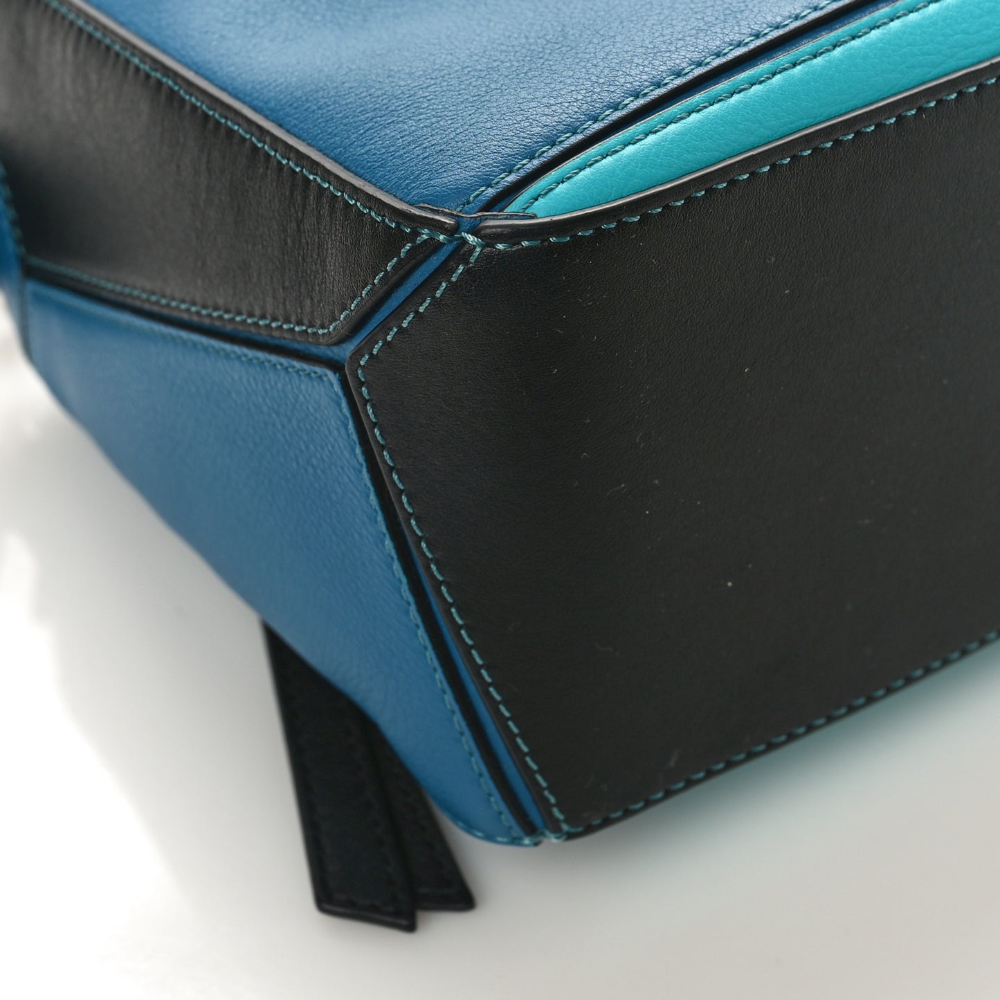 Calfskin Small Puzzle Bag Dark Lagoon Black