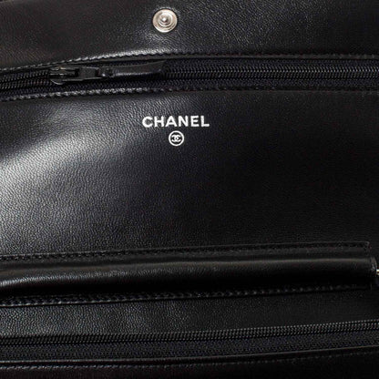 Chanel Lambskin Quilted Wallet On Chain WOC Black 6 of 10