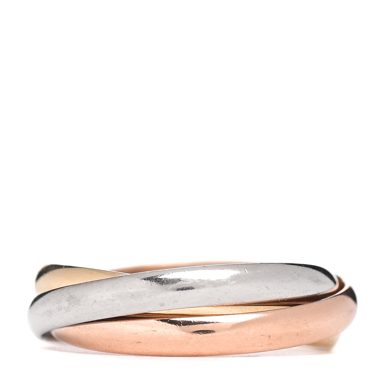 Cartier 18K Pink Yellow White Gold Small Trinity Ring 56 7.5 3 of 5