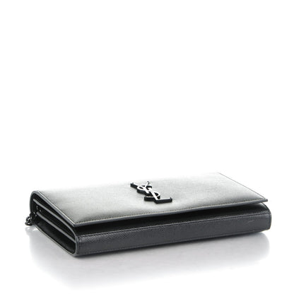 Saint Laurent Grain De Poudre Monogram Chain Wallet Black 4 of 8