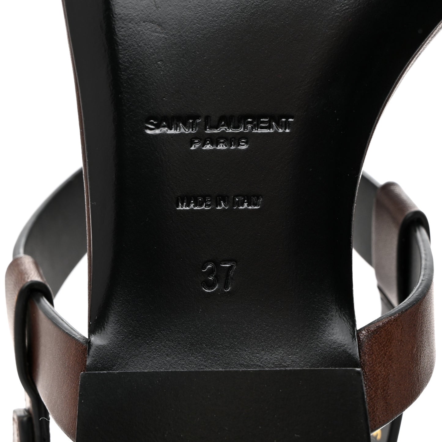 Calfskin Cassandra Monogram Sandals 37 Brown