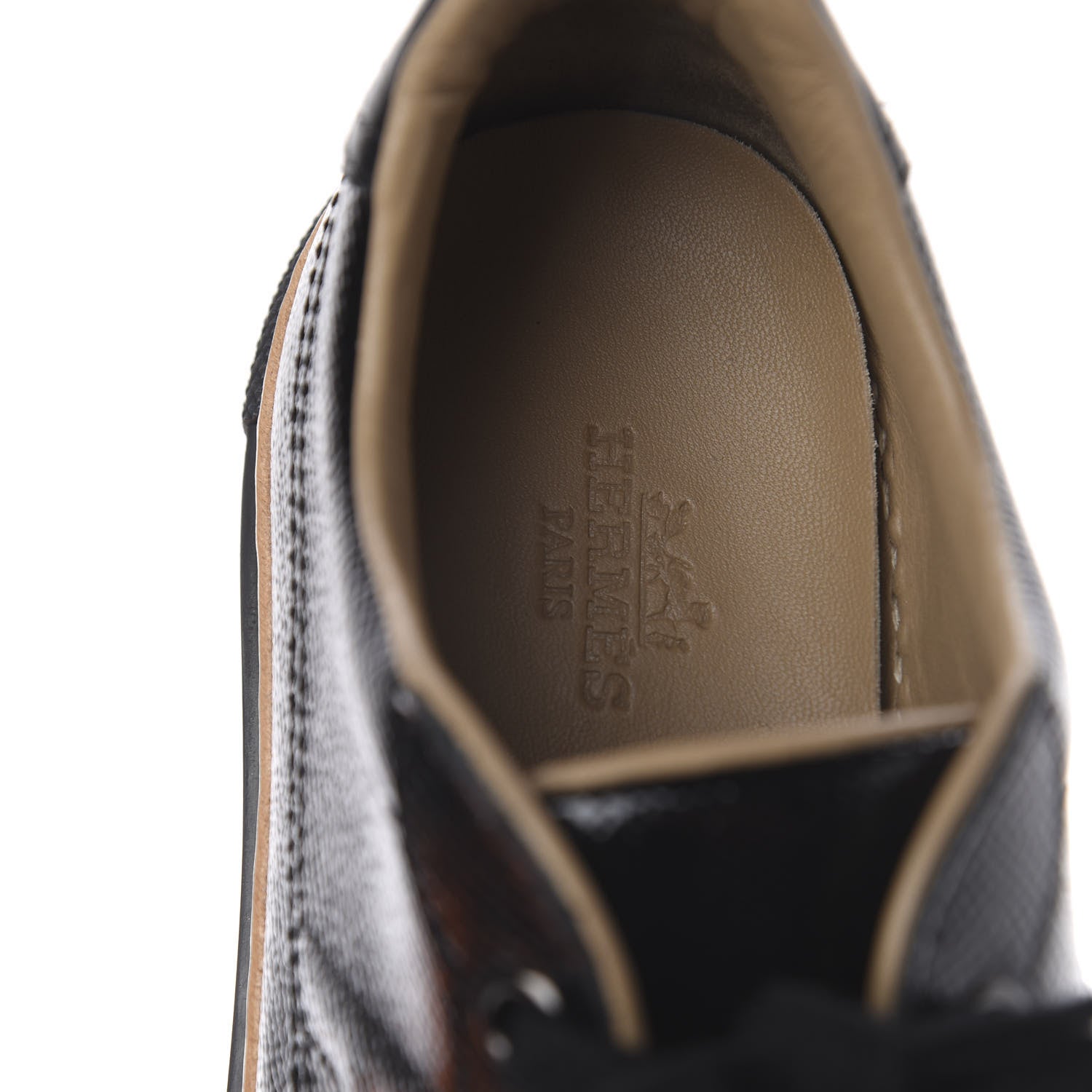 Hermes Patent Epsom Womens Polo Sneakers 35 Black 7 of 8
